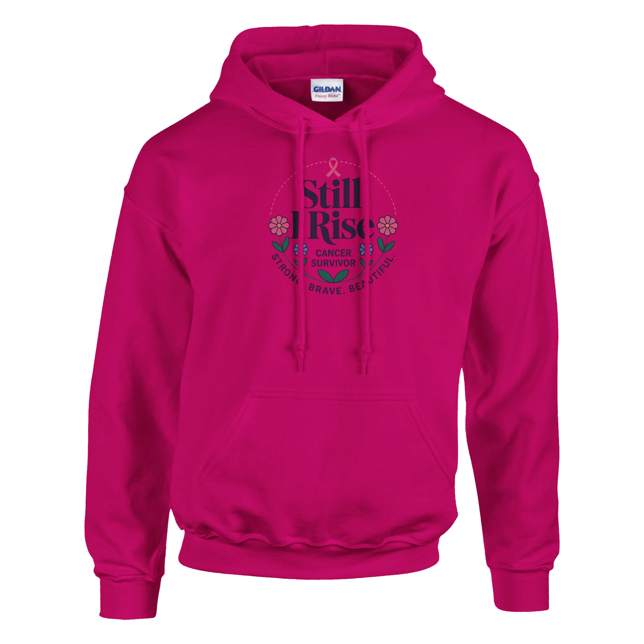 Cancer Survivor Hoodie flat lay - All Teez