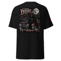 Black Drac El Vampiro T-shirt with large Chicano vampire, classic car and full moon back graphic