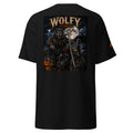 Black Wolfy Los Espantosos T-shirt with large Chicano-inspired werewolf back graphic
