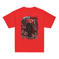 Youth Halloween T-shirt featuring After Dark Dracula Never Sleeps vampire graphic